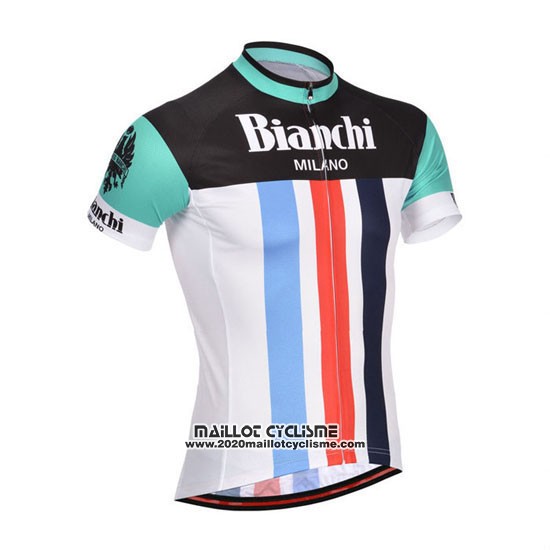 2014 Maillot Ciclismo Bianchi Noir et Blanc Manches Courtes et Cuissard