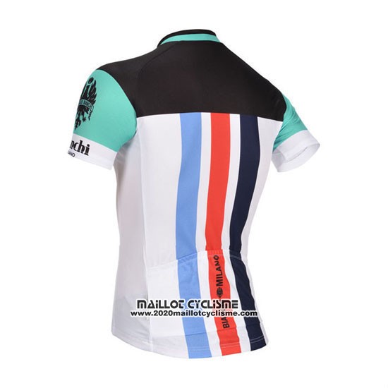 2014 Maillot Ciclismo Bianchi Noir et Blanc Manches Courtes et Cuissard