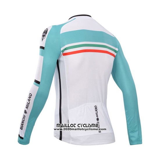 2014 Maillot Ciclismo Bianchi Vert et Blanc Manches Longues et Cuissard