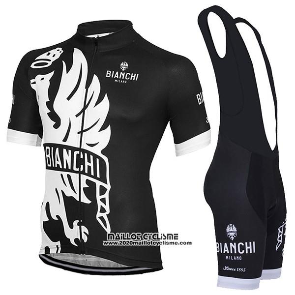 2016 Maillot Ciclismo Bianchi Blanc et Noir Manches Courtes et Cuissard