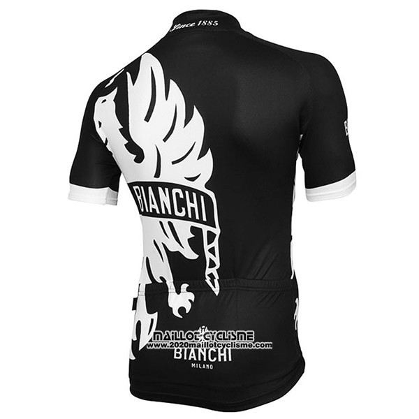 2016 Maillot Ciclismo Bianchi Blanc et Noir Manches Courtes et Cuissard