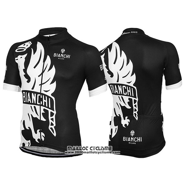 2016 Maillot Ciclismo Bianchi Blanc et Noir Manches Courtes et Cuissard