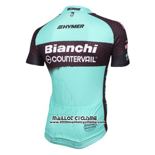 2016 Maillot Ciclismo Bianchi MTB Bleu Clair et Noir Manches Courtes et Cuissard