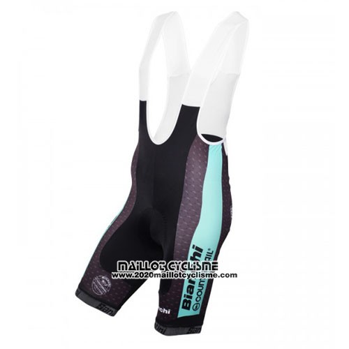 2016 Maillot Ciclismo Bianchi MTB Bleu Clair et Noir Manches Courtes et Cuissard