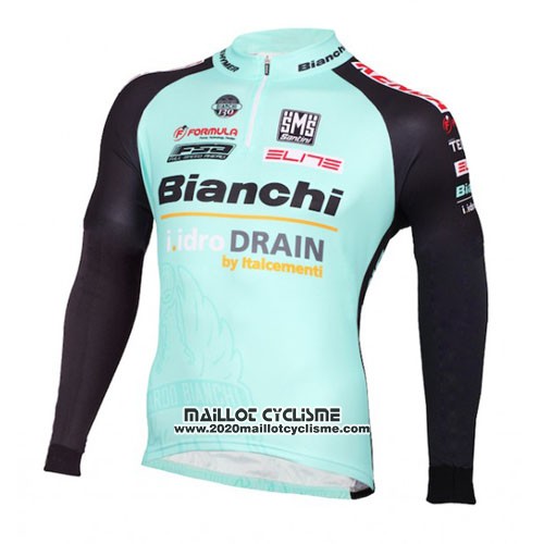 2016 Maillot Ciclismo Bianchi MTB Ml Noir et Vert Manches Longues et Cuissard