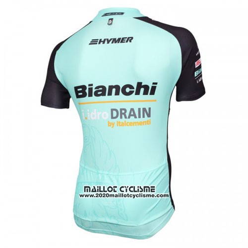 2016 Maillot Ciclismo Bianchi MTB Noir et Bleu Clair Manches Courtes et Cuissard