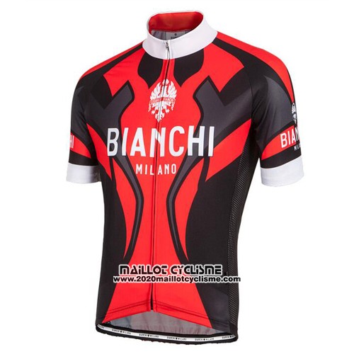 2016 Maillot Ciclismo Bianchi Noir et Rouge Manches Courtes et Cuissard
