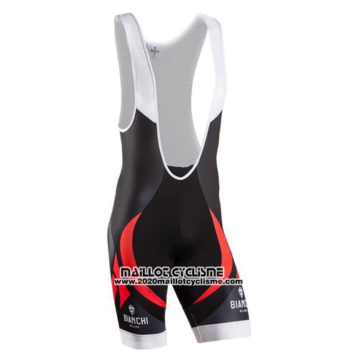 2016 Maillot Ciclismo Bianchi Noir et Rouge Manches Courtes et Cuissard