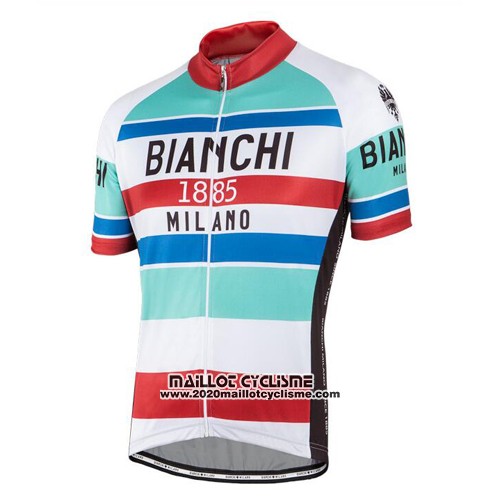 2016 Maillot Ciclismo Bianchi Rouge et Blanc Manches Courtes et Cuissard