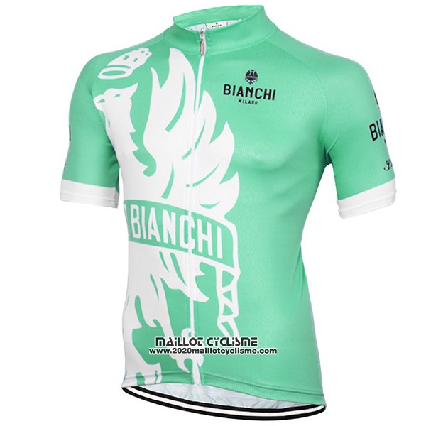 2016 Maillot Ciclismo Bianchi Vert et Blanc Manches Courtes et Cuissard