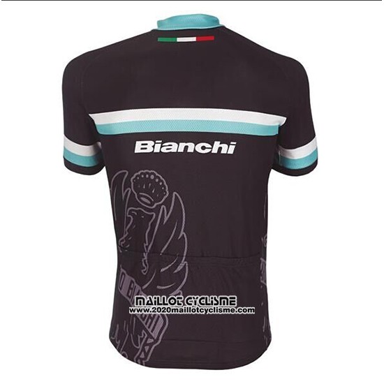 2017 Maillot Ciclismo Bianchi Blanc et Bleu Clair Manches Courtes et Cuissard