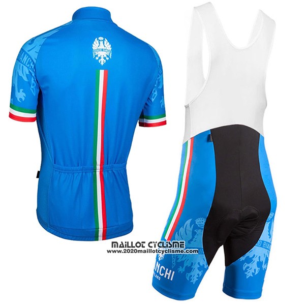 2017 Maillot Ciclismo Bianchi Bleu Manches Courtes et Cuissard