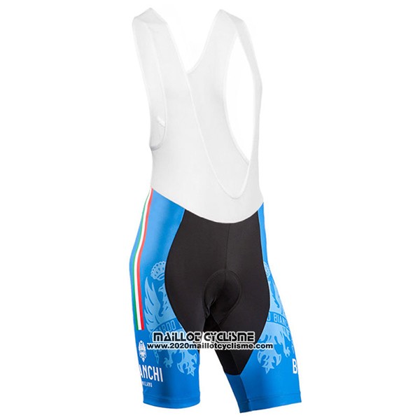 2017 Maillot Ciclismo Bianchi Bleu Manches Courtes et Cuissard