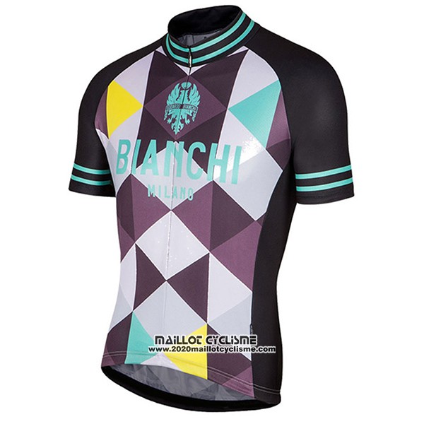 2017 Maillot Ciclismo Bianchi Milano Aviolo Noir Manches Courtes et Cuissard