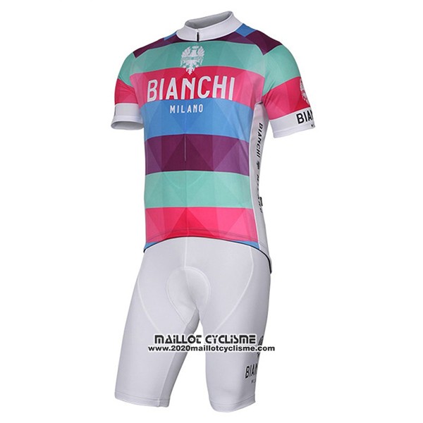 2017 Maillot Ciclismo Bianchi Milano Aviolo Rouge Manches Courtes et Cuissard