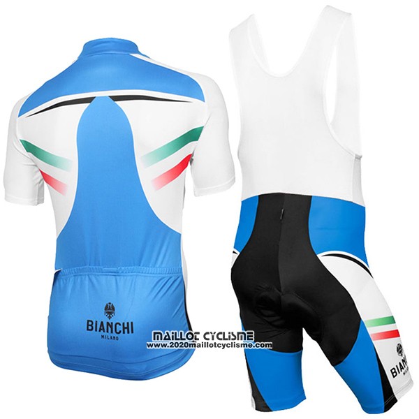 2017 Maillot Ciclismo Bianchi Milano Azur et Blanc Manches Courtes et Cuissard