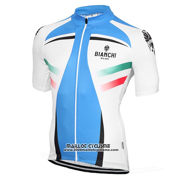 2017 Maillot Ciclismo Bianchi Milano Azur et Blanc Manches Courtes et Cuissard