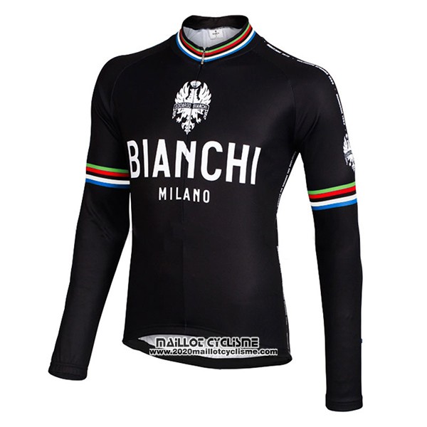 2017 Maillot Ciclismo Bianchi Milano Ml Noir Manches Longues et Cuissard