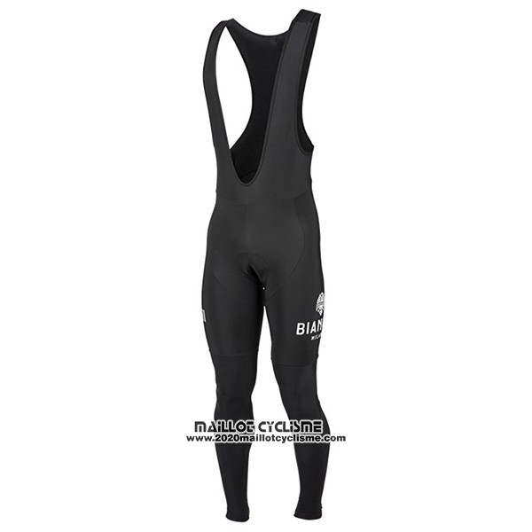 2017 Maillot Ciclismo Bianchi Milano Ml Noir et Vert Manches Longues et Cuissard