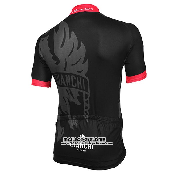2017 Maillot Ciclismo Bianchi Milano Noir Rouge Manches Courtes et Cuissard