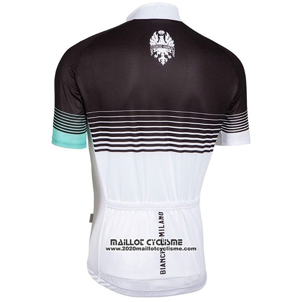 2017 Maillot Ciclismo Bianchi Milano Noir et Blanc Manches Courtes et Cuissard