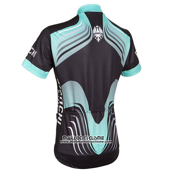 2017 Maillot Ciclismo Bianchi Milano Noir et Vert Manches Courtes et Cuissard
