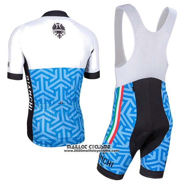 2017 Maillot Ciclismo Bianchi Milano Pontesei Bleu Manches Courtes et Cuissard