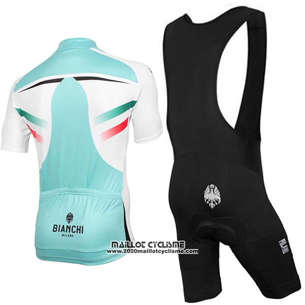 2017 Maillot Ciclismo Bianchi Milano Vert et Blanc Manches Courtes et Cuissard