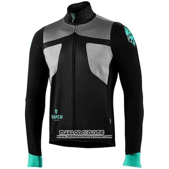 2019 Maillot Ciclismo Bianchi Azur Noir Manches Longues et Cuissard