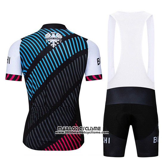 2019 Maillot Ciclismo Bianchi Bleu Noir Rouge Manches Courtes et Cuissard