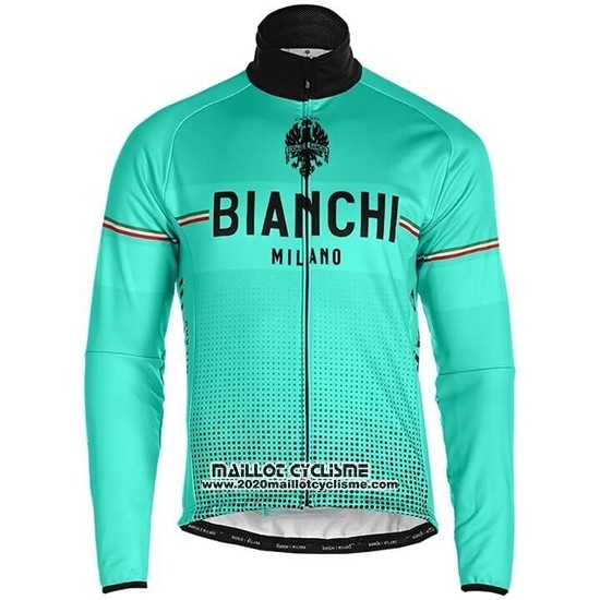 2019 Maillot Ciclismo Bianchi Milano XD Bleu Gris Manches Longues et Cuissard