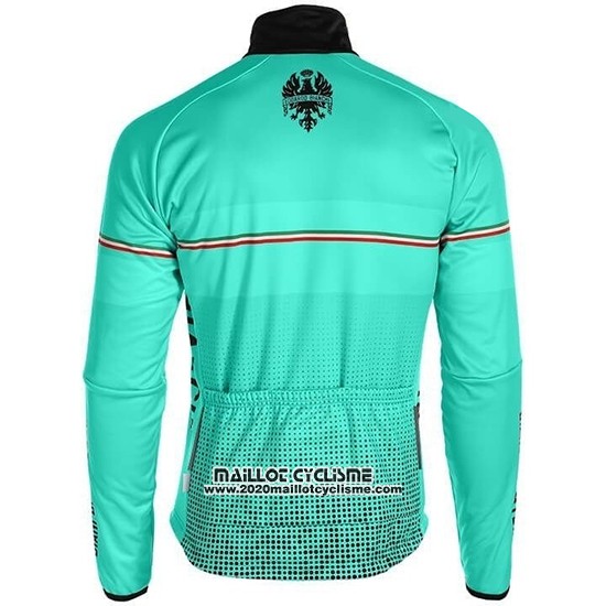 2019 Maillot Ciclismo Bianchi Milano XD Bleu Gris Manches Longues et Cuissard