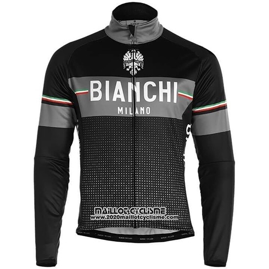 2019 Maillot Ciclismo Bianchi Milano XD Noir Gris Manches Longues et Cuissard