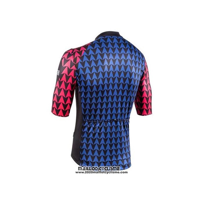 2020 Maillot Ciclismo Bianchi Noir Bleu Rouge Manches Courtes et Cuissard