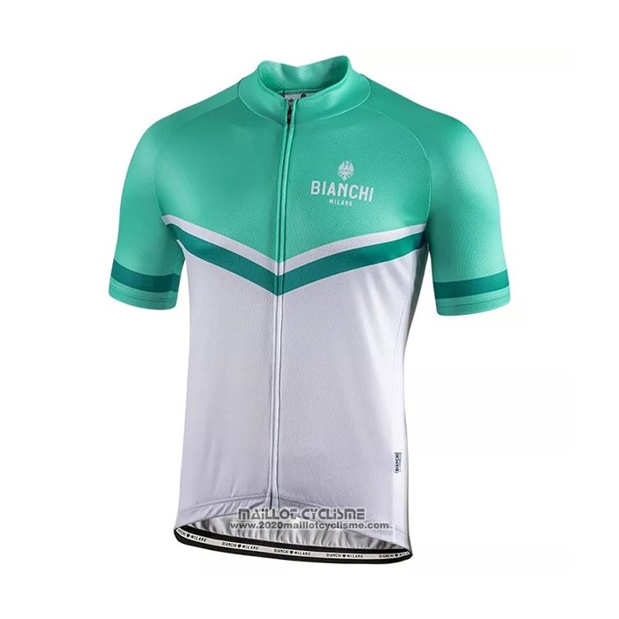 2021 Maillot Cyclisme Bianchi Blanc Vert Manches Courtes et Cuissard