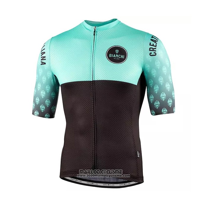 2021 Maillot Cyclisme Bianchi Noir Vert Manches Courtes et Cuissard