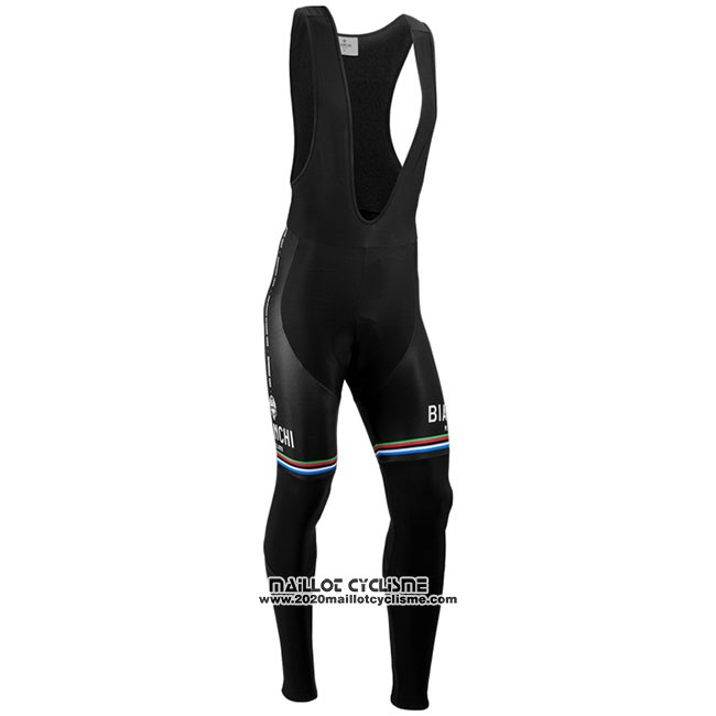 Maillot Ciclismo Bianchi Milano Nalles Bleu Clair Blanc Manches Longues et Cuissard