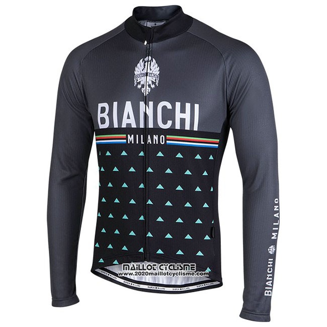 Maillot Ciclismo Bianchi Milano Nalles Noir Manches Longues et Cuissard
