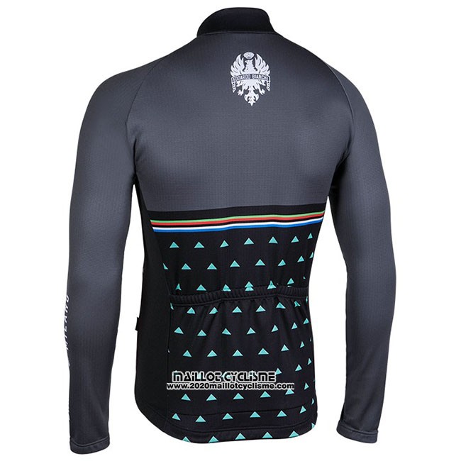 Maillot Ciclismo Bianchi Milano Nalles Noir Manches Longues et Cuissard