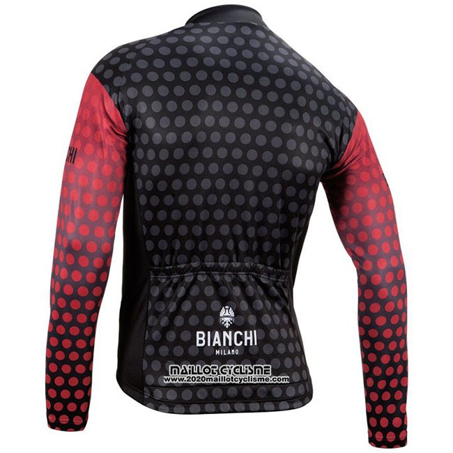 Maillot Ciclismo Bianchi Milano Petroso Noir Rouge Manches Longues et Cuissard
