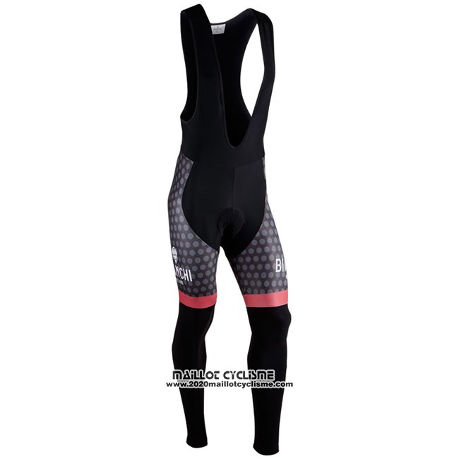 Maillot Ciclismo Bianchi Milano Petroso Noir Rouge Manches Longues et Cuissard