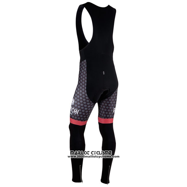 Maillot Ciclismo Bianchi Milano Petroso Noir Rouge Manches Longues et Cuissard