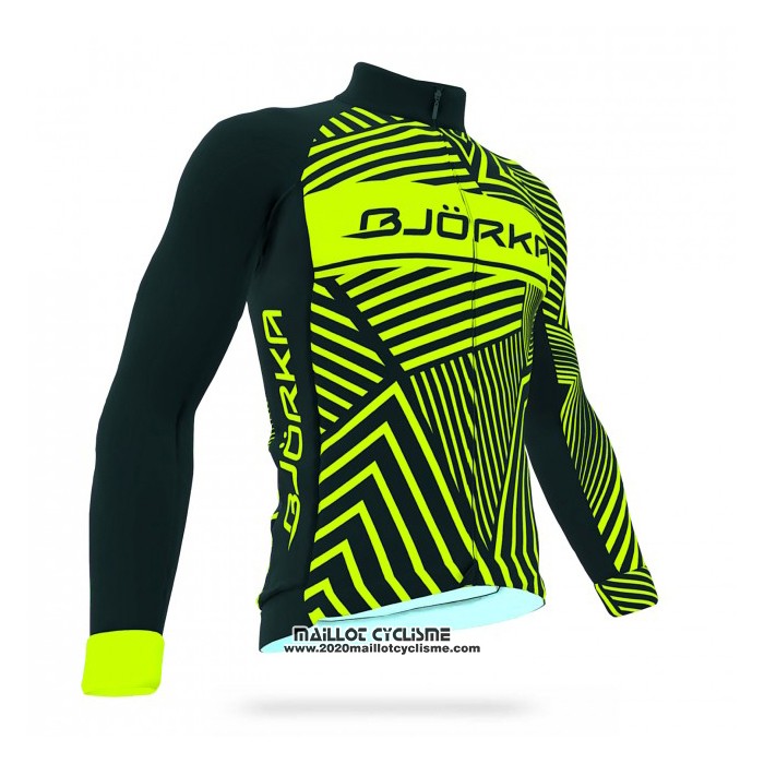 2021 Maillot Cyclisme Bjorka Jaune Manches Longues et Cuissard