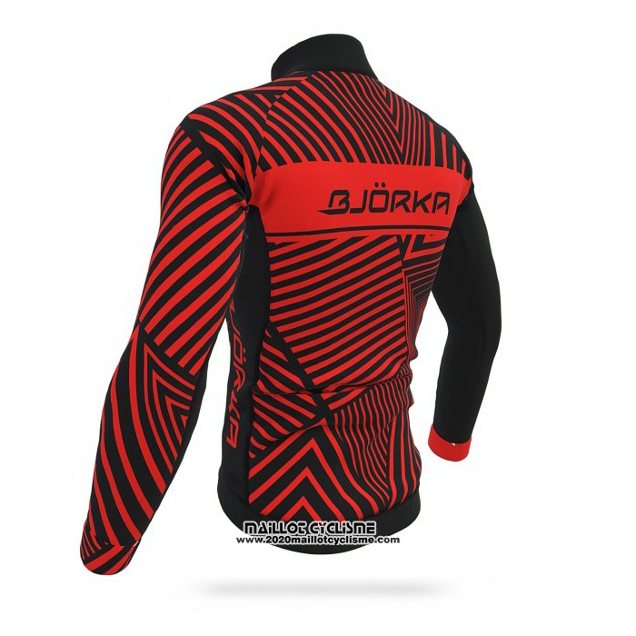 2021 Maillot Cyclisme Bjorka Rouge Manches Longues et Cuissard