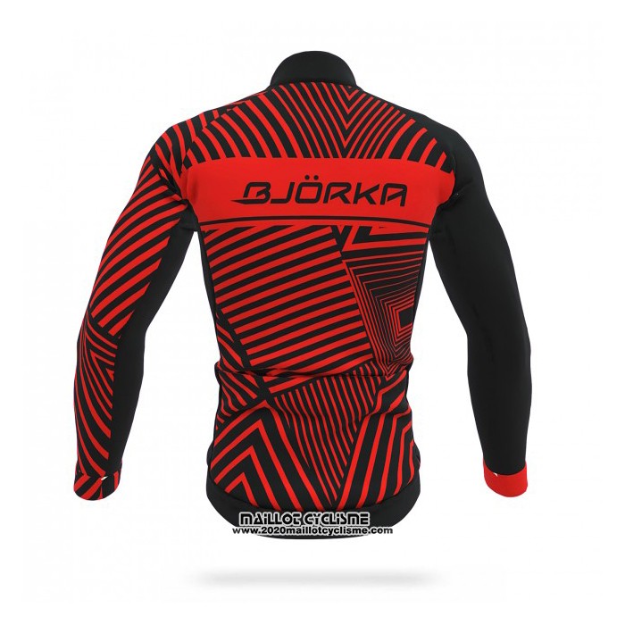 2021 Maillot Cyclisme Bjorka Rouge Manches Longues et Cuissard