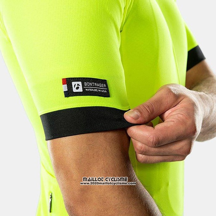 2020 Maillot Cyclisme Bontrage Jaune Manches Courtes et Cuissard