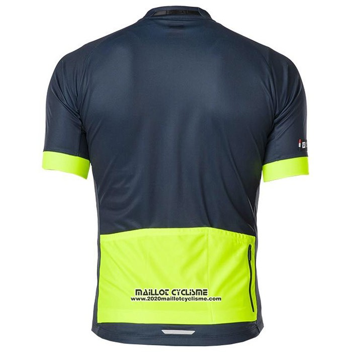 2020 Maillot Cyclisme Bontrage Jaune Profond Bleu Manches Courtes et Cuissard