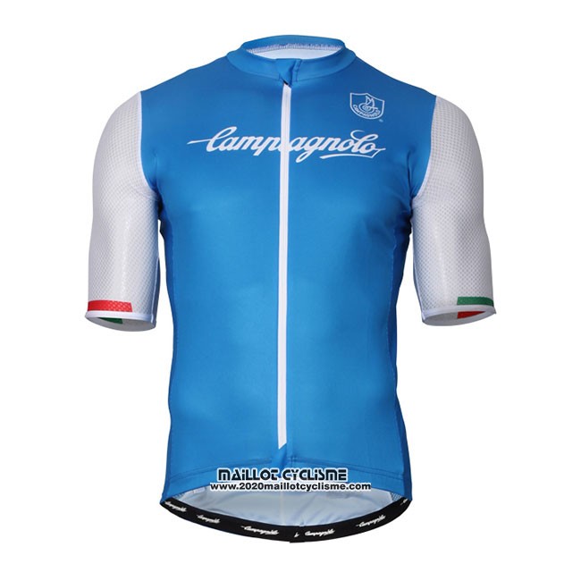 Maillot Ciclismo Campagnolo Iridio Bleu Blanc Manches Courtes et Cuissard