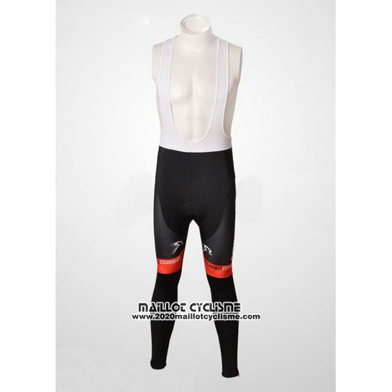 2010 Maillot Ciclismo Castelli Blanc et Rouge Manches Longues et Cuissard