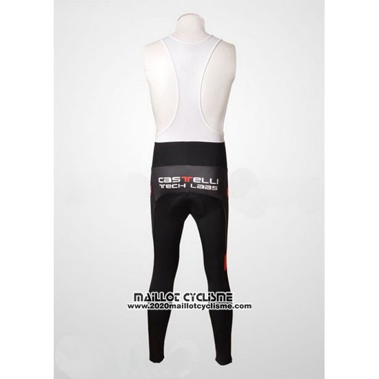 2010 Maillot Ciclismo Castelli Blanc et Rouge Manches Longues et Cuissard